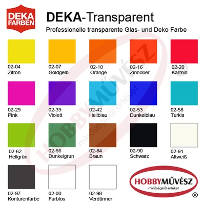 Rozpúšťadlová farba na sklo Deka Transparent 25 ml - v rôznych farbách