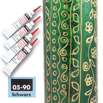 Kontúrovacia farba Deka, vypáliteľná, 25 g - 90 čierna