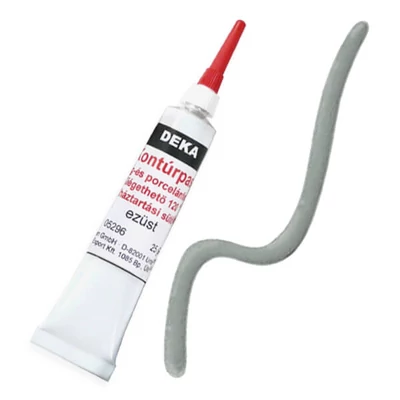 Kontúrovacia farba Deka, vypaliteľná, 25 g - 96 strieborná