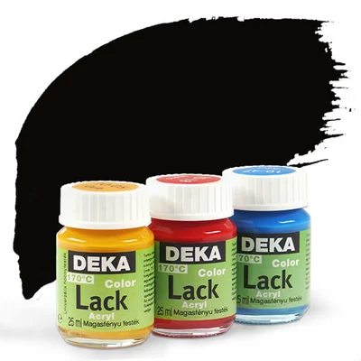 Lesklá akrylová farba Deka Color Lack 25 ml - 90 čierna