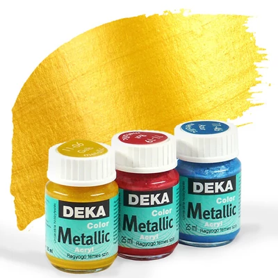Metalická akrylová farba Deka Color Metallic 25 ml - 06 žltá