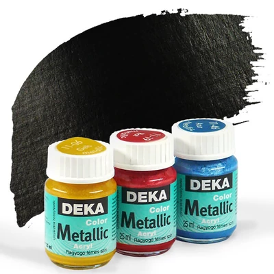 Metalická akrylová farba Deka Color Metallic 25 ml - 90 čierna