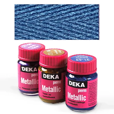 Metalická farba na textil Deka Perm Metallic 25 ml - 49 modrá