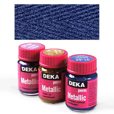 Metalická farba na textil Deka Perm Metallic 25 ml - 53 tmavomodrá