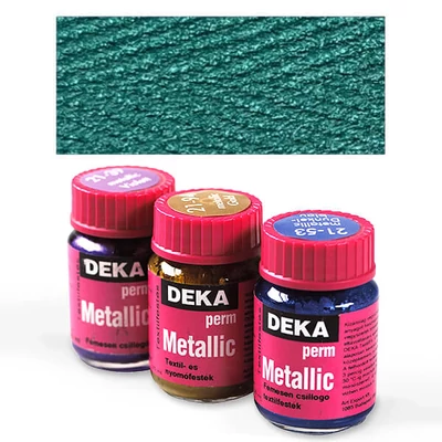 Metalická farba na textil Deka Perm Metallic 25 ml - 64 zelená