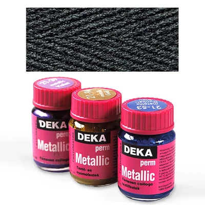 Metalická farba na textil Deka Perm Metallic 25 ml - 90 čierna