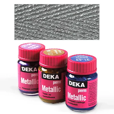 Metalická farba na textil Deka Perm Metallic 25 ml - 96 strieborná