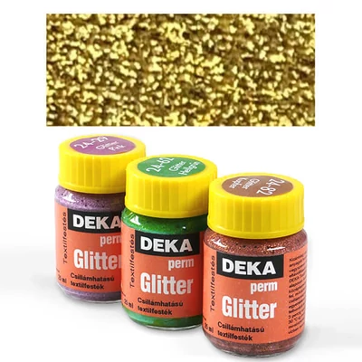 Trblietavá farba na textil Deka Perm Glitter  25 ml - 07 zlatožltá