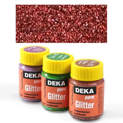 Trblietavá farba na textil Deka Perm Glitter  25 ml - 15 červená