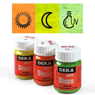 Farba na textil svietiaca v tme Deka Perm Disco - 10 oranžová