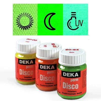 Farba na textil svietiaca v tme Deka Perm Disco - 64 zelená