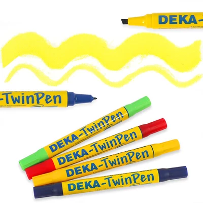 Obojstranná fixka na textil Deka TwinPen - 04 citrónovo žltá