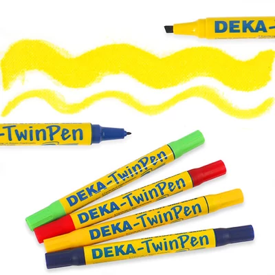 Obojstranná fixka na textil Deka TwinPen - 05 žltá