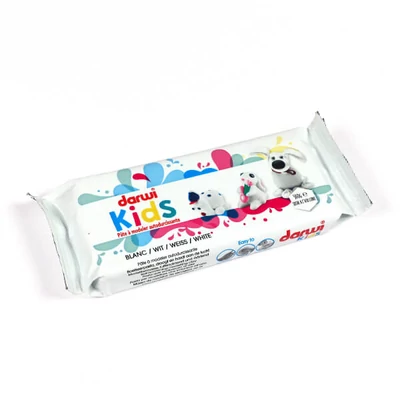 Plastelína schnúca na vzduchu Darwi Kids, 500 g - biela