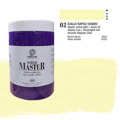 Akrylová farba Ferrario Master, 1000 ml - 02, napoli yellow light