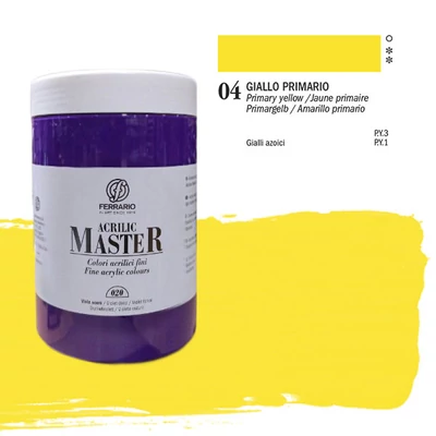 Akrylová farba Ferrario Master, 1000 ml - 04, primary yellow
