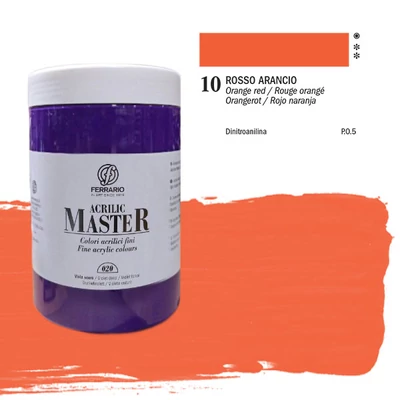 Akrylová farba Ferrario Master, 1000 ml - 10, orange red