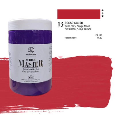 Akrylová farba Ferrario Master, 1000 ml - 13, deep red