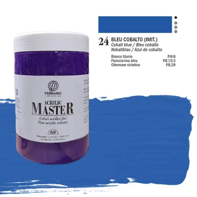 Akrylová farba Ferrario Master, 1000 ml - 24, cobalt blue