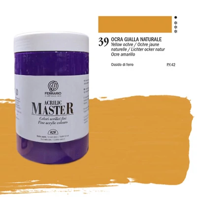 Akrylová farba Ferrario Master, 1000 ml - 39, yellow ochre