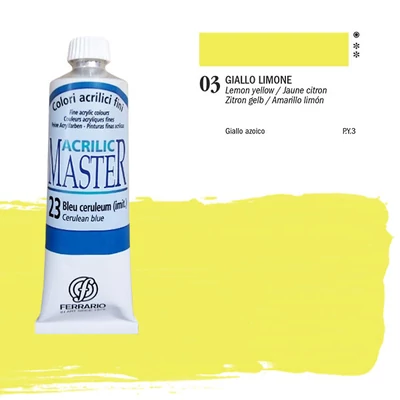 Akrylová farba Ferrario Master, 60 ml - 03, lemon yellow
