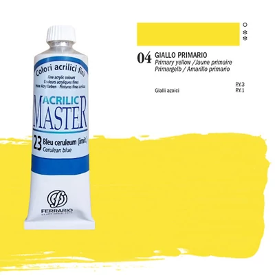 Akrylová farba Ferrario Master, 60 ml - 04, primary yellow