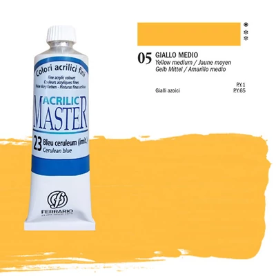 Akrylová farba Ferrario Master, 60 ml - 05, yellow middle