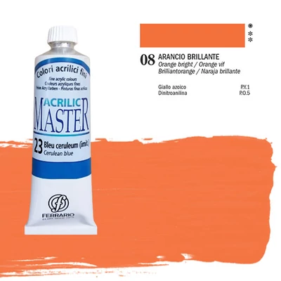 Akrylová farba Ferrario Master, 60 ml - 08, orange bright