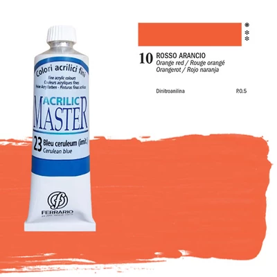 Akrylová farba Ferrario Master, 60 ml - 10, orange red