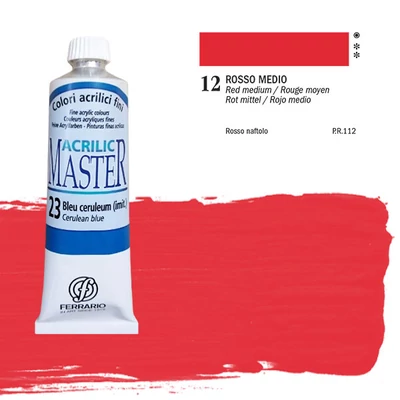 Akrylová farba Ferrario Master, 60 ml - 12, red middle