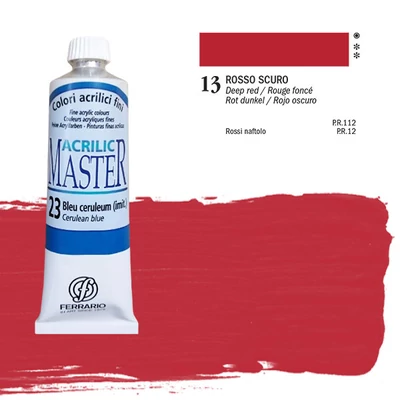 Akrylová farba Ferrario Master, 60 ml - 13, deep red