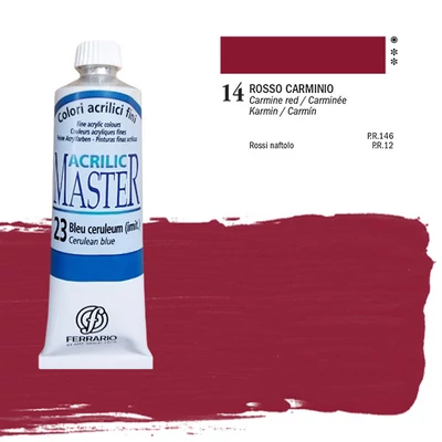 Akrylová farba Ferrario Master, 60 ml - 14, carmine