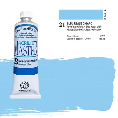 Akrylová farba Ferrario Master, 60 ml - 21, king's blue light