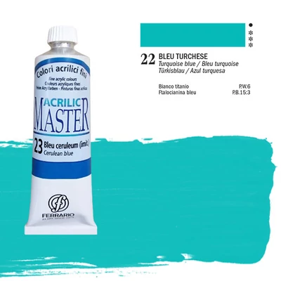 Akrylová farba Ferrario Master, 60 ml - 22, turquoise blue
