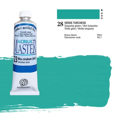 Akrylová farba Ferrario Master, 60 ml - 28, turquoise green