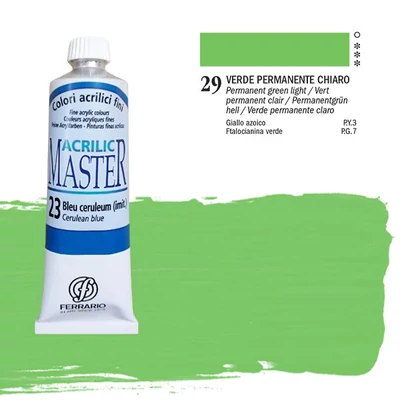 Akrylová farba Ferrario Master, 60 ml - 29, permanent green light