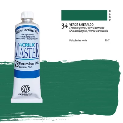 Akrylová farba Ferrario Master, 60 ml - 34, emeralde green