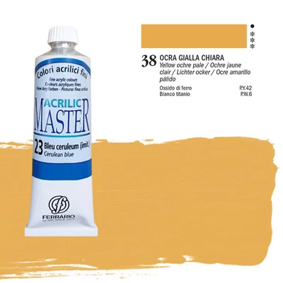 Akrylová farba Ferrario Master, 60 ml - 38, yellow ochre light