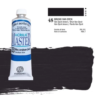 Akrylová farba Ferrario Master, 60 ml - 48, vandyck brown