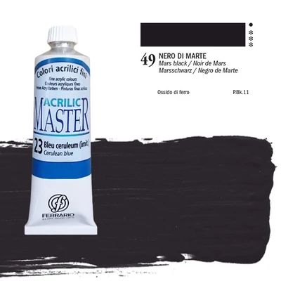 Akrylová farba Ferrario Master, 60 ml - 49, mars black