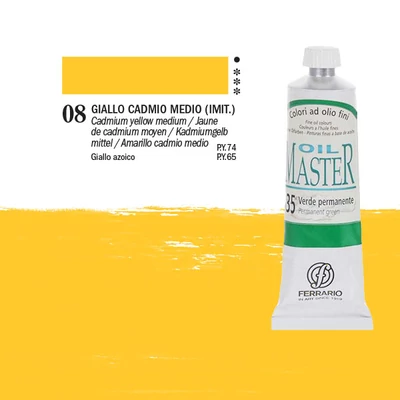 Olejová farba Ferrario Master, 60 ml - 08, cadmium yellow medium