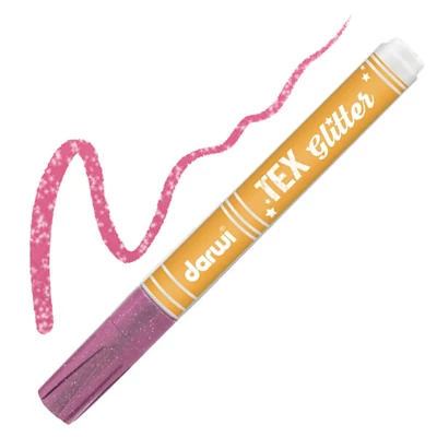 Nepriehľadná fixka na tmavé textílie Darwi Tex Glitter - pink