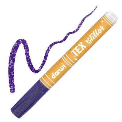 Nepriehľadná fixka na tmavé textílie Darwi Tex Glitter  - viola