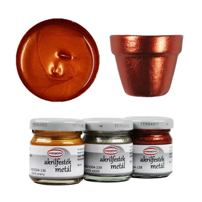 Akrylová farba pre hobby umelcov, 40 ml - metalická, 138, medená