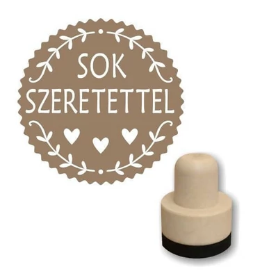 Pečiatka, okrúhla, 3 cm - Foam razítko- S láskou
