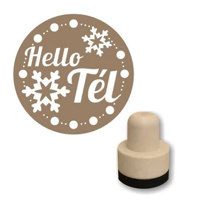 Pečiatka, okrúhla, 3 cm - Foam razítko- Hello zima