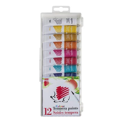 Sada temperových farieb Ježko, 12x12 ml