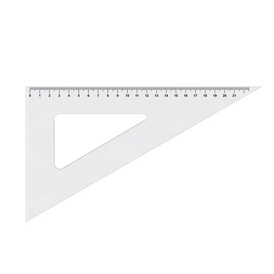 ICO plastové pravítko, trojuholník, priehľadné, 21 cm