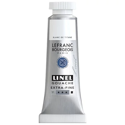 Gvašová farba L&amp;amp;B Linel extra fine, 14 ml - 008, titanium white