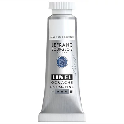 Gvašová farba L&B Linel extra fine, 14 ml - 012, super hiding white